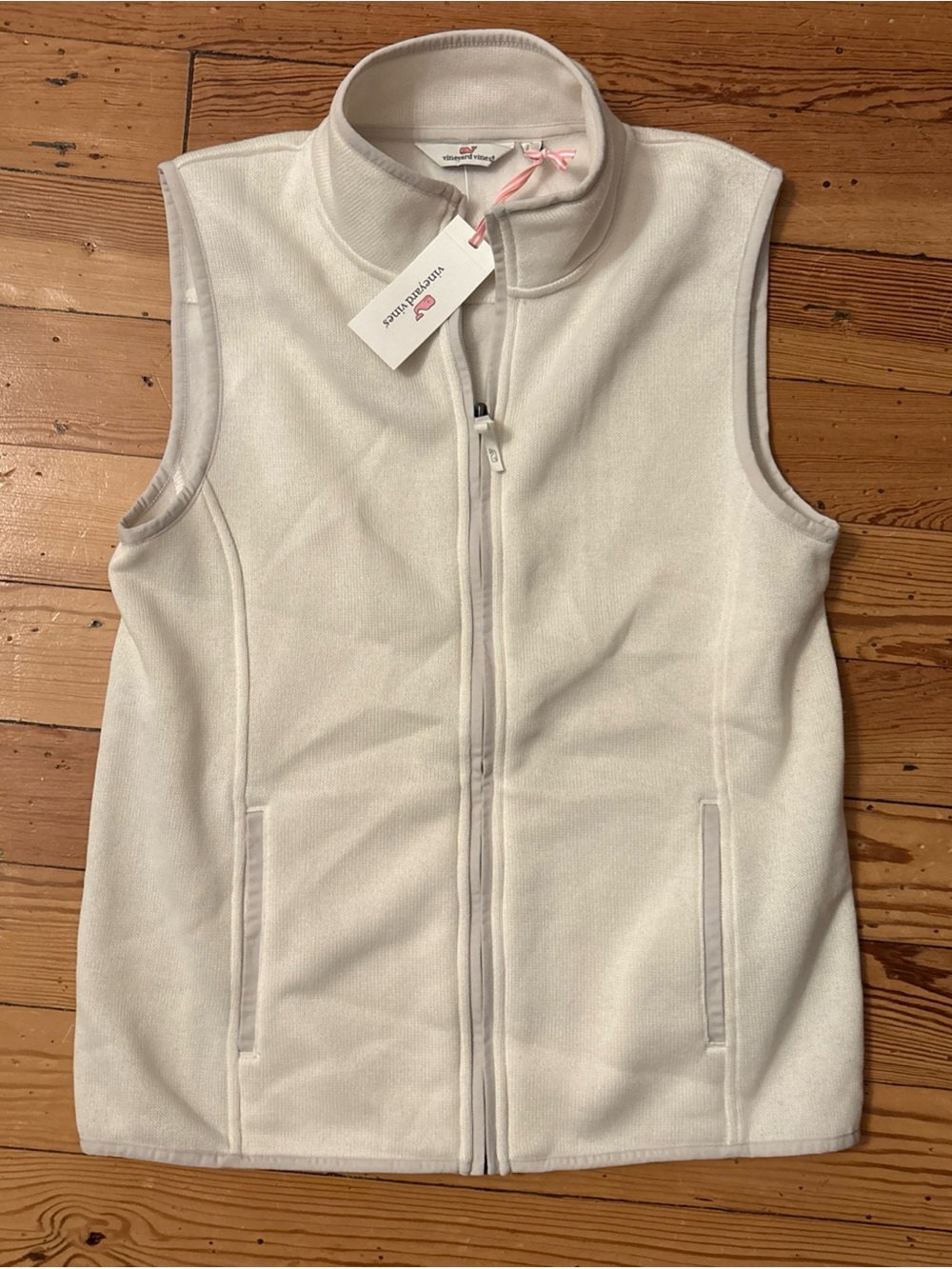 NWT Women VINEYARD VINES Outdoor Sweater fleece Marshmallow spring vest Size S